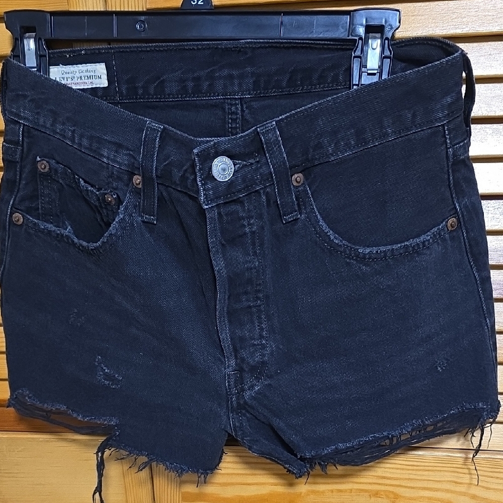 Black Denim Cutoff Shorts